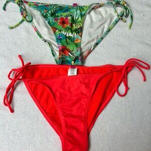 OP Floral and Orange Bikini Bottoms